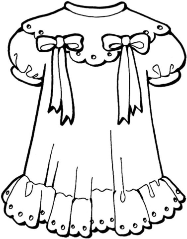 Girly Dress  Coloring Page